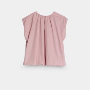 Sleeveless Blouse with Gathered Neckline and Bubble Hem