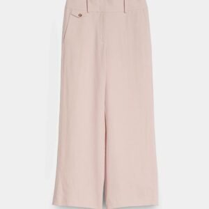 High Waist Flared Pants with Wide Leg and Pockets