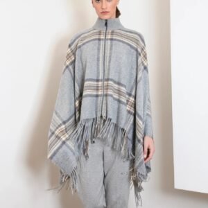 Turtle Neck Cape with High Neck and Front Zipper