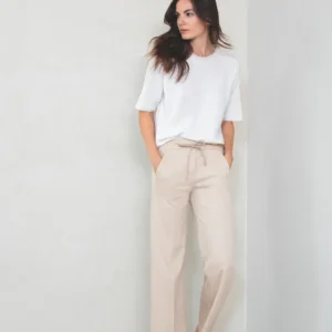 Wide Leg Drawstring Pants with Elastic Waist and Pockets