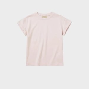 T-Shirt with Turn-Up Sleeves and Regular Fit