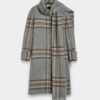 Coat with Scarf Dropped Shoulder Back Slit Fringed Design
