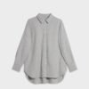 Flannel Blouse with Placket Tape and Rounded Hem
