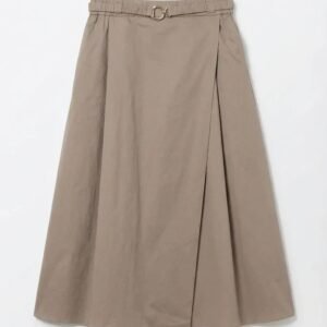Maxi Pleated Skirt with Elastic Waistband and Wrap Front Detail