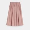 Box Pleat Skirt with Elastic Waistband and Side Pockets